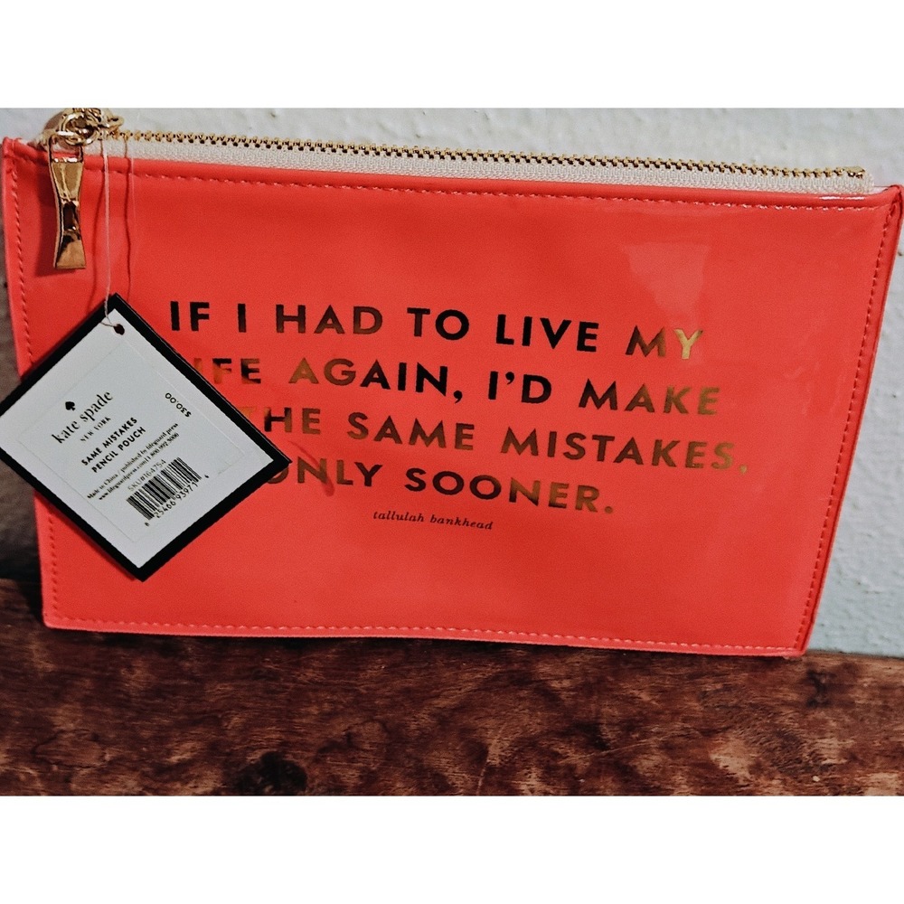 kate spade new york - same mistakes - Pencil Pouch  Coral